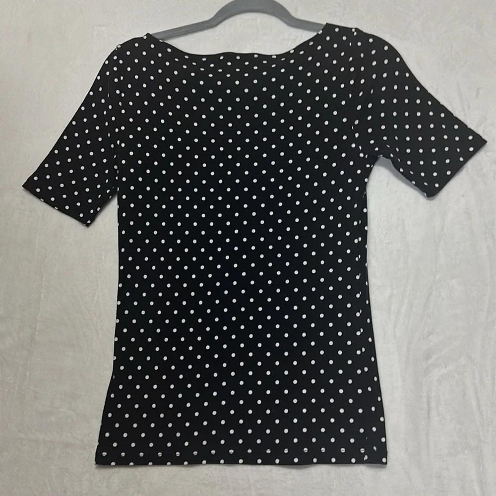 Lauren Ralph Lauren Black Label Women’s Polka Dot Shirt Size Medium - Picture 3 of 6